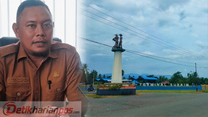 Photo: Dwi Cahyono/ Kadis Perhubungan Haltim. Insert: Terminal Subaim