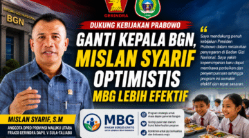 Dukung Kebijakan Prabowo Ganti Kepala BGN, Mislan Syarif Optimistis MBG Lebih Efektif