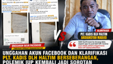 Tangkapan Layar Unggahan Akun Facebook/ Insert: Foto Kadis DLH Haltim yang tayang di Pemberitaan