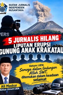 Lima Jurnalis Dikabarkan Hilang Saat Liput Erupsi Anak Krakatau, IJEN Serukan Doa Keselamatan