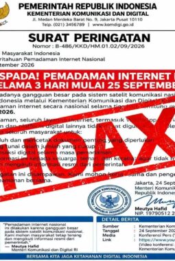 Komdigi Pastikan Surat Pemadaman Internet Nasional 25–27 September Adalah Hoaks